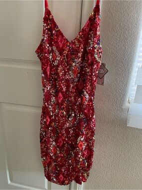 Red Sequin Party Dress